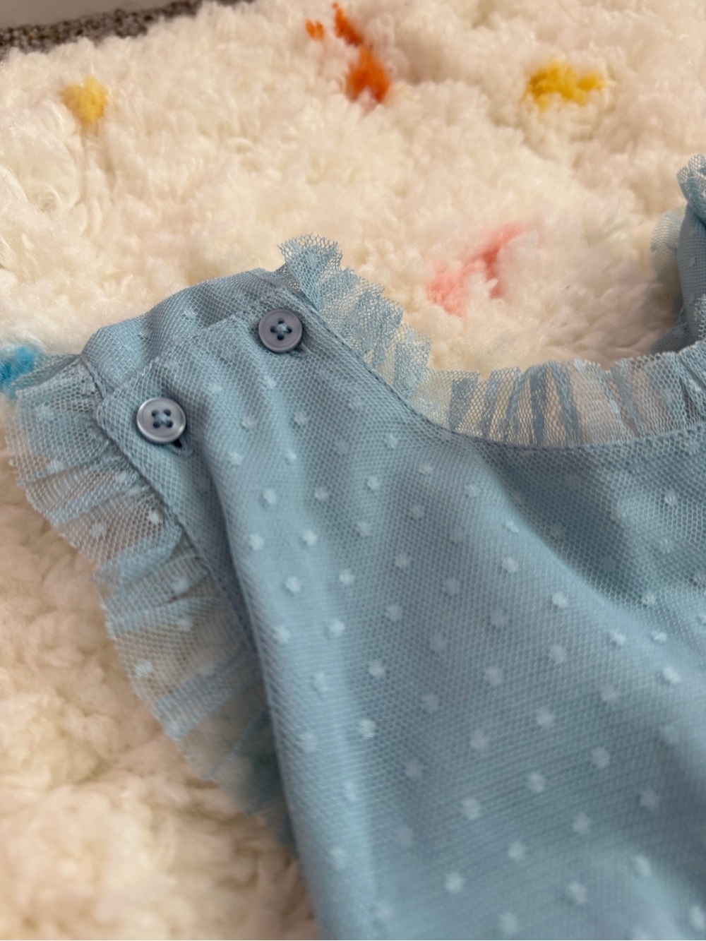 Mini Boden Light Blue Floral Embroidered Tulle Dress for Kids size 7-8 - Picture 4 of 5